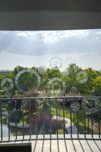 Gökkuşağı Efektli Cam Sticker – (8'li) Bulut Stickerlar