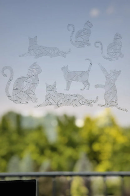 Gökkuşağı Efektli Cam Sticker – (7'li) Kedi Sticker